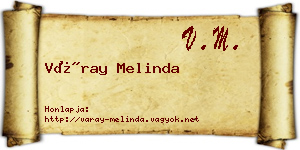 Váray Melinda névjegykártya